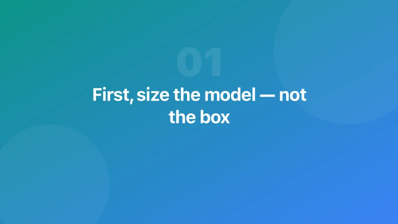First, size the model — not the box