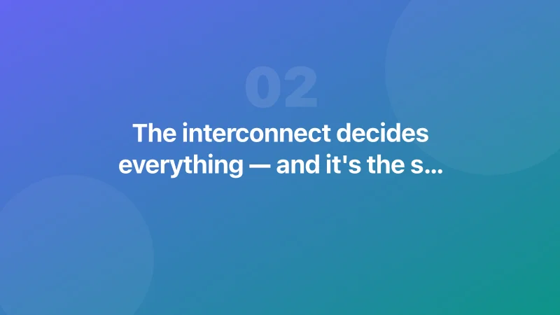 The interconnect decides everything — and it's the spec you didn't check