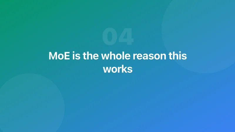 MoE is the whole reason this works