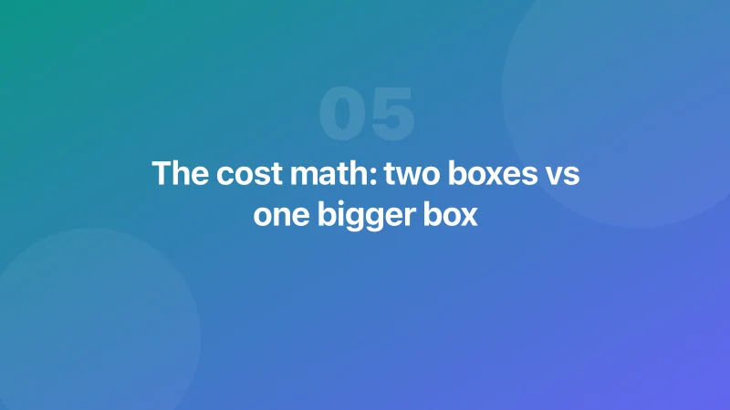 The cost math: two boxes vs one bigger box