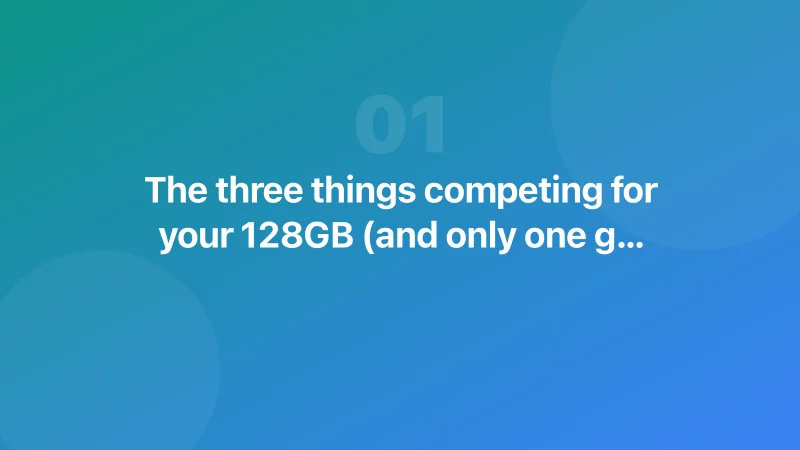 The three things competing for your 128GB (and only one gets discussed)