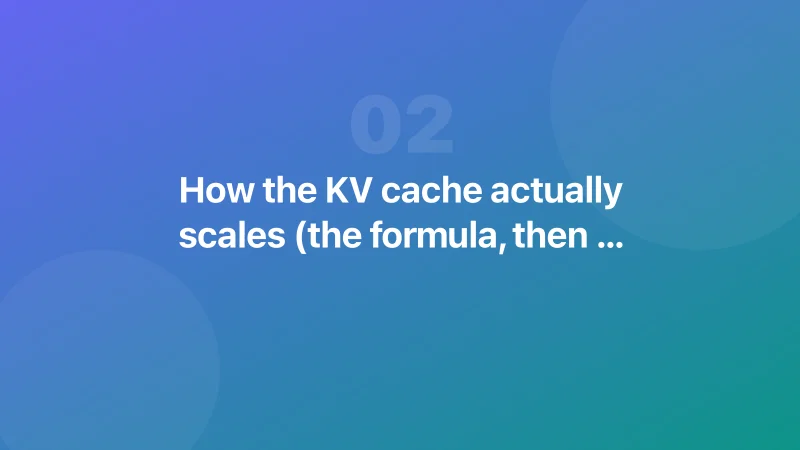 How the KV cache actually scales (the formula, then the table)