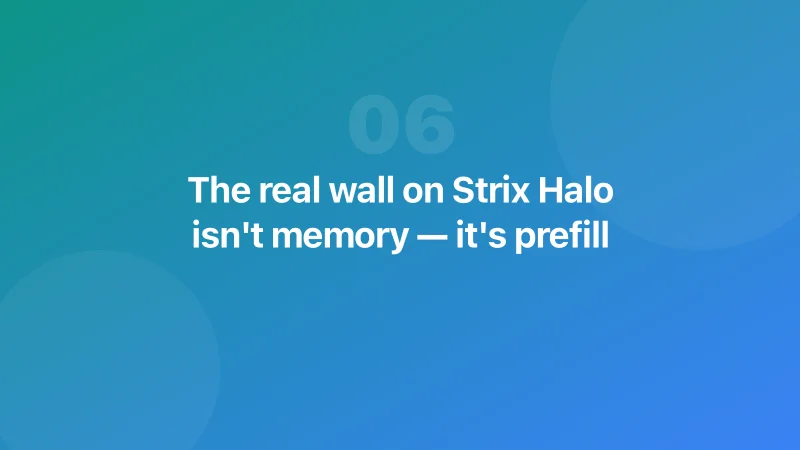 The real wall on Strix Halo isn't memory — it's prefill