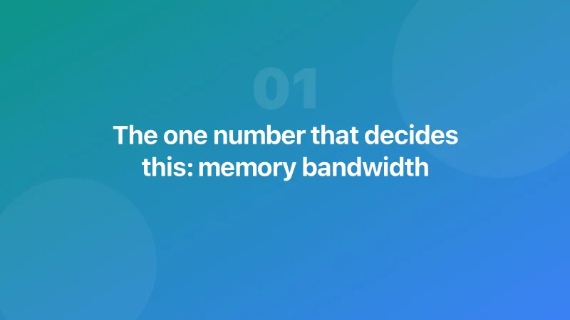 The one number that decides this: memory bandwidth