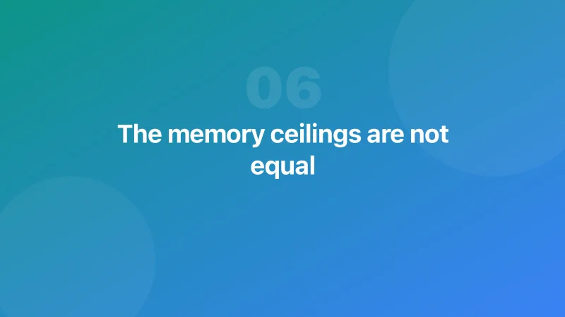 The memory ceilings are not equal