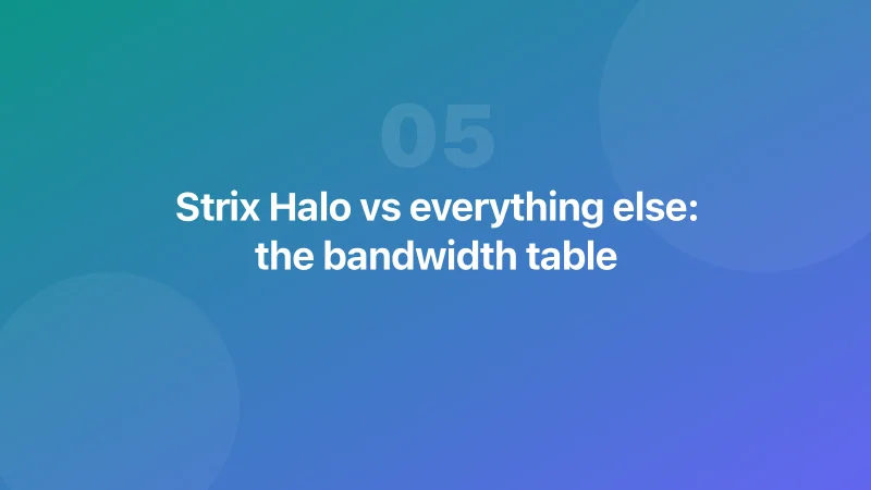 Strix Halo vs everything else: the bandwidth table